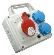SEZ-CZ Mini socket box Praktik, IP 54, 1 × 3253, 2 × 230 V with holder - Socket
