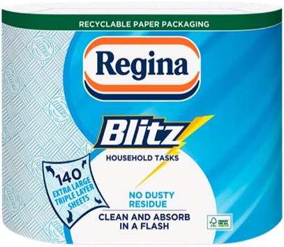 Kitchen towels Regina Blitz, blue and white, 1 roll - Paper Towels - Main image