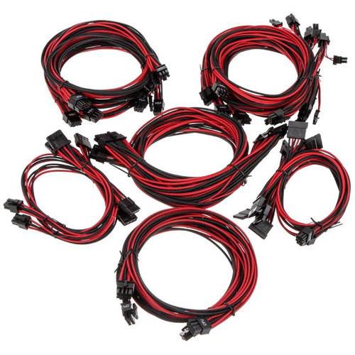Super Flower Sleeve Cable kit Pro - černý/červený - Ein Satz von Ladekabeln  - Hauptbild