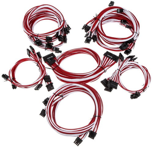 Super Flower Sleeve Cable kit Pro - bílý/červený - Ein Satz von Ladekabeln  - Hauptbild