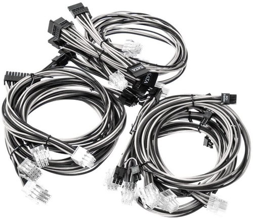 Super Flower Sleeve Cable Kit - Black / White - Charging Cable Set - Main image