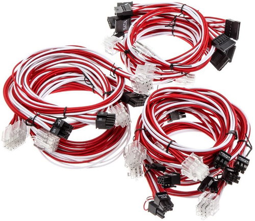 Super Flower Sleeve Cable kit - bílý/červený - Ein Satz von Ladekabeln  - Hauptbild