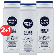 NIVEA MEN Silver Protect Shower Gel 3× 500ml - Shower Gel