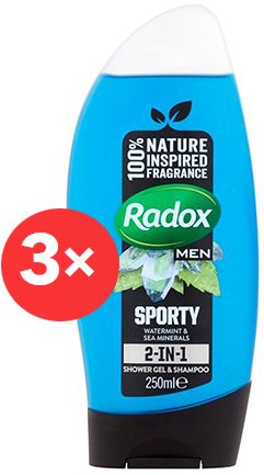 RADOX Men Sporty 2in1 Shower Gel 3× 225 ml - Sprchový gel - Main image