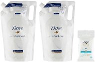DOVE Gyengéd folyékony szappan 2 × 750 ml + DOVE Care & Protect nedves törlőkendő 10 db - Folyékony szappan