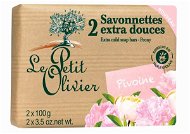 LE PETIT OLIVIER Extra Mild Soap Bars – Peony 2× 100 g - Tuhé mydlo