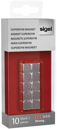 SIGEL Superdym silver 10pcs - cube - Magnet - Main image
