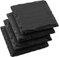 Tablett Siguro Slate Schieferplatten-Set - 10 cm x 10 cm - 4 Stück - schwarz - Podnos