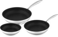 Sada pánví Siguro Sada pánví Pure Delight, průměr 20 + 24 + 28 cm, ocel, švýcarská nepřilnavá povrchová úprava - Sada pánví
