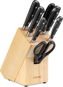 Siguro KS-W470 Uchi - 5 Messer, Messerschleifer und Schere + Holzblock - Messerset