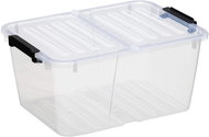 Siguro Fold Box with folding lid 15 l, 39,4 x 29,5 x 18,5 cm, transparent - Storage Box