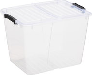 Siguro Fold Box with folding lid 30 l, 43 x 33 x 30 cm, transparent - Storage Box