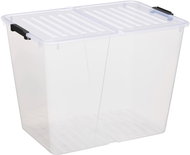 Siguro Fold Box with folding lid 65 l, 56,7 x 39,6 x 41,7 cm, transparent - Storage Box