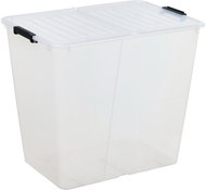 Siguro Fold Box with folding lid 80 l, 56,7 x 39,6 x 48 cm, transparent - Storage Box
