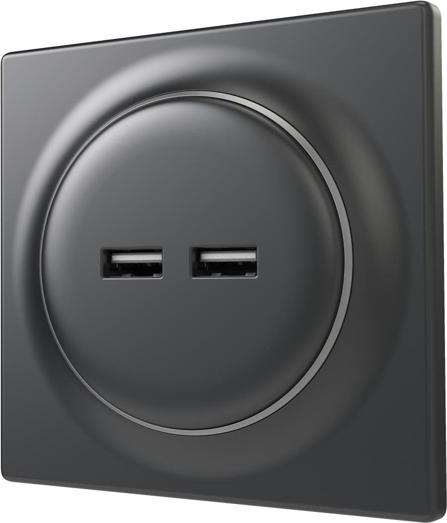 Fibaro Walli USB aljzat, matt antracit