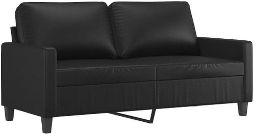 Shumee 2místná pohovka černá 140 cm, umělá kůže - Pohovka - Main image