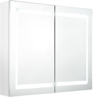 Shumee LED koupelnová skříňka se zrcadlem - zářivě bílá, 80 × 12 × 68 cm - Bathroom Cabinet