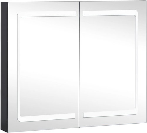 Shumee LED Koupelnová zrcadlová skříňka 80 × 12,2 × 68 cm - Bathroom Cabinet - Main image