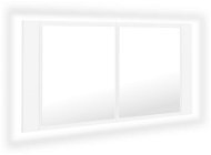 Koupelnová skříňka Shumee LED Koupelnová skřínka se zrcadlem - bílá, 90 × 12 × 45 cm - Koupelnová skříňka