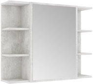 Shumee Koupelnová skříňka - betonově šedá, zrcadlo, 80 × 20,5 × 64, dřevotříska - Bathroom Cabinet