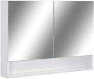 Koupelnová skříňka Shumee LED Koupelnová zrcadlová skříňka - bílá, 80 × 15 × 60 cm, MDF - Koupelnová skříňka