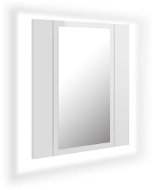 Shumee LED Koupelnová skříňka se zrcadlem - lesklá bílá, 40 × 12 × 45 cm - Koupelnová skříňka