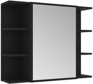 Shumee Bathroom cabinet with mirror - black, 80 × 20,5 × 64 cm, chipboard - Bathroom Cabinet