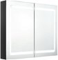 Shumee LED Kúpeľňová zrkadlová skrinka – lesklá čierna, 80 × 12 × 68 cm - Kúpeľňová skrinka