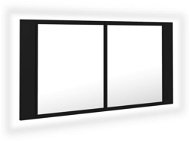 Shumee LED Koupelnová skřínka se zrcadlem - černá, 90 × 12 × 45 cm - Koupelnová skříňka