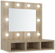 Shumee Zrcadlová skříňka s LED - dub sonoma, 60 × 31,5 × 62 cm - Koupelnová skříňka