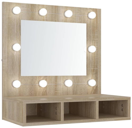 Shumee Zrcadlová skříňka s LED - dub sonoma, 60 × 31,5 × 62 cm - Bathroom Cabinet - Main image