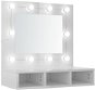 Shumee Zrkadlová skrinka s LED – biela s vysokým leskom, 60 × 31,5 × 62 cm - Kúpeľňová skrinka