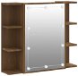 Shumee Zrkadlová skrinka s LED – hnedý dub, 70 × 16,5 × 60 cm - Kúpeľňová skrinka