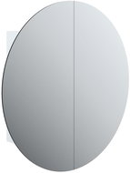 Shumee Bathroom cabinet with round mirror and LED - white, 54 × 54 ×17,5 cm - Bathroom Cabinet
