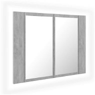 Koupelnová skříňka Shumee LED Koupelnová skřínka se zrcadlem - betonově šedá, 60 × 12 × 45 cm - Koupelnová skříňka