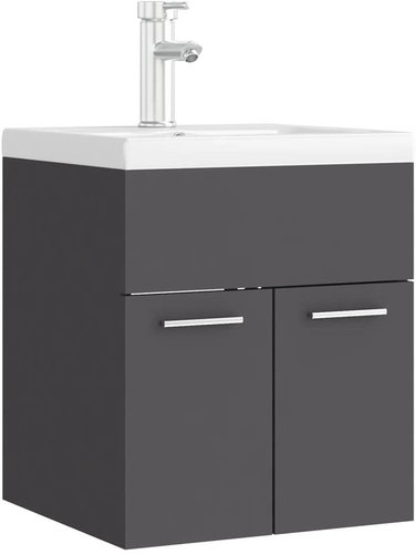Shumee Skříňka se zápustným umyvadlem - šedá, dřevotříska - Bathroom Cabinet - Main image
