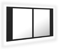 Shumee LED Koupelnová skříňka se zrcadlem - černá, 80 × 12 × 45 cm - Koupelnová skříňka