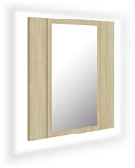 Shumee LED Koupelnová skříňka se zrcadlem - dub sonoma, 40 × 12 × 45 cm - Koupelnová skříňka