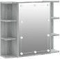 Shumee Zrkadlová skrinka s LED – sivá sonoma, 70 × 16,5 × 60 cm - Kúpeľňová skrinka