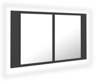 Shumee LED Koupelnová skříňka se zrcadlem - šedá, 80 × 12 × 45 cm - Koupelnová skříňka