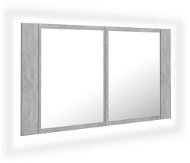 Shumee LED Koupelnová skříňka se zrcadlem - betonově šedá, 80 × 12 × 45 cm - Koupelnová skříňka