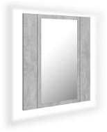 Shumee LED Koupelnová skříňka se zrcadlem - betonově šedá, 40 × 12 × 45 cm - Koupelnová skříňka