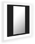 Shumee LED Kúpeľňová skrinka so zrkadlom – čierna, 40 × 12 × 45 cm - Kúpeľňová skrinka