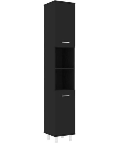 Shumee Couplet cabinet - black, 30 × 30 × 179 cm, chipboard - Bathroom Cabinet - Main image