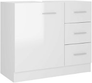 Shumee Skříňka pod umyvadlo - bílá, vysoký lesk, 63 × 30 × 54 cm, dřevotříska - Koupelnová skříňka