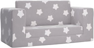 Shumee 2místná dětská pohovka světle šedá s hvězdami, měkký plyš - Pohovka