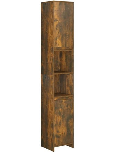 Shumee Bathroom cabinet - smoked oak, 30 × 30 × 183,5 cm, composite wood - Bathroom Cabinet - Main image