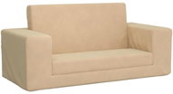 Shumee 2místná dětská pohovka krémová, měkký plyš, 341830 - Couch