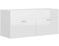 Shumee Skrinka pod umývadlo – biela, vysoký lesk, 100 × 38,5 × 46 cm, drevotrieska - Kúpeľňová skrinka