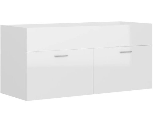Shumee Skříňka pod umyvadlo - bílá, vysoký lesk, 100 × 38,5 × 46cm, dřevotříska - Bathroom Cabinet - Main image